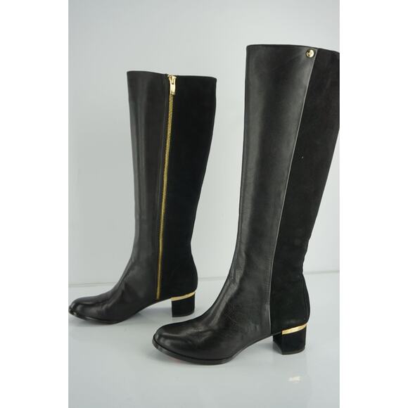 Vince Camuto Black Leather Suede Xenith Tall Knee Riding Boots NIB - Picture 7 of 12
